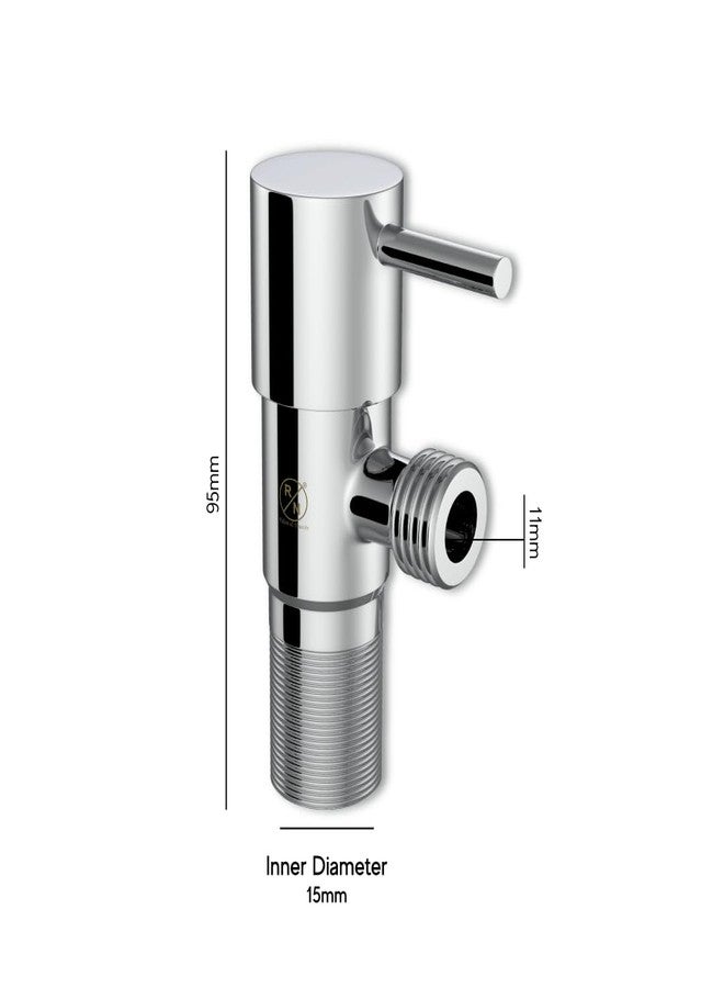 R. N. RN Turbo Angle Valve With Flange SS 304 for Bathroom, Kitchen Sink, Geyser & Washbasin | Angle Cock Chrome Finish_RNAV4001TU - Image 4